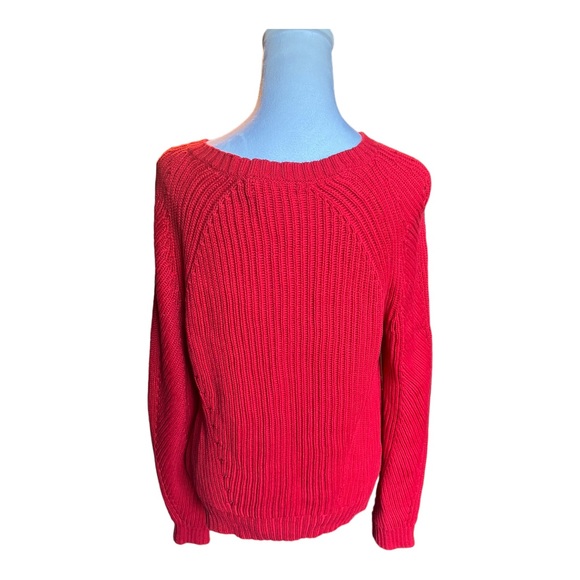 Ralph Lauren Button-Trim Cotton Sweater Size Large in Red - Picture 6 of 11